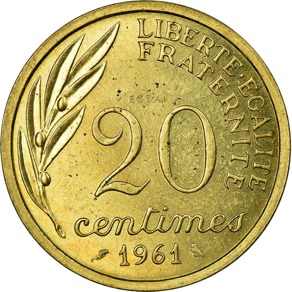 Monnaie, France, 20 Centimes, 1961, SUP, Aluminum-Bronze, Gadoury:325