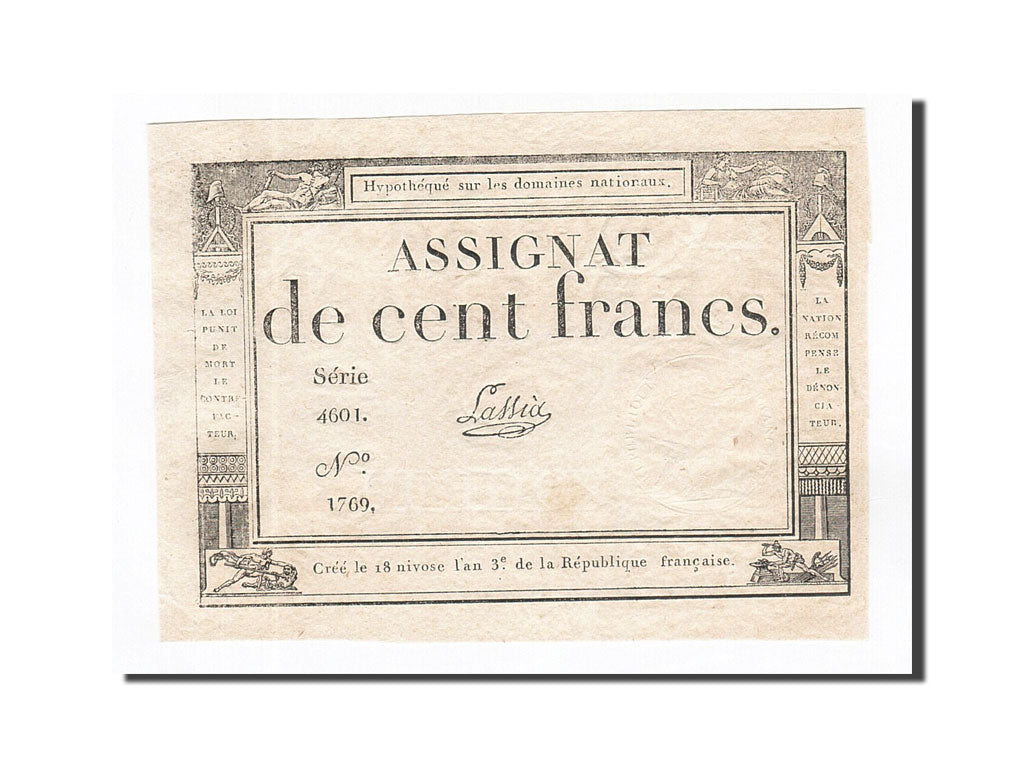 Banknote, France, 100 Francs, 1795, Lassia, 1795-01-07, UNC(63), KM:A78