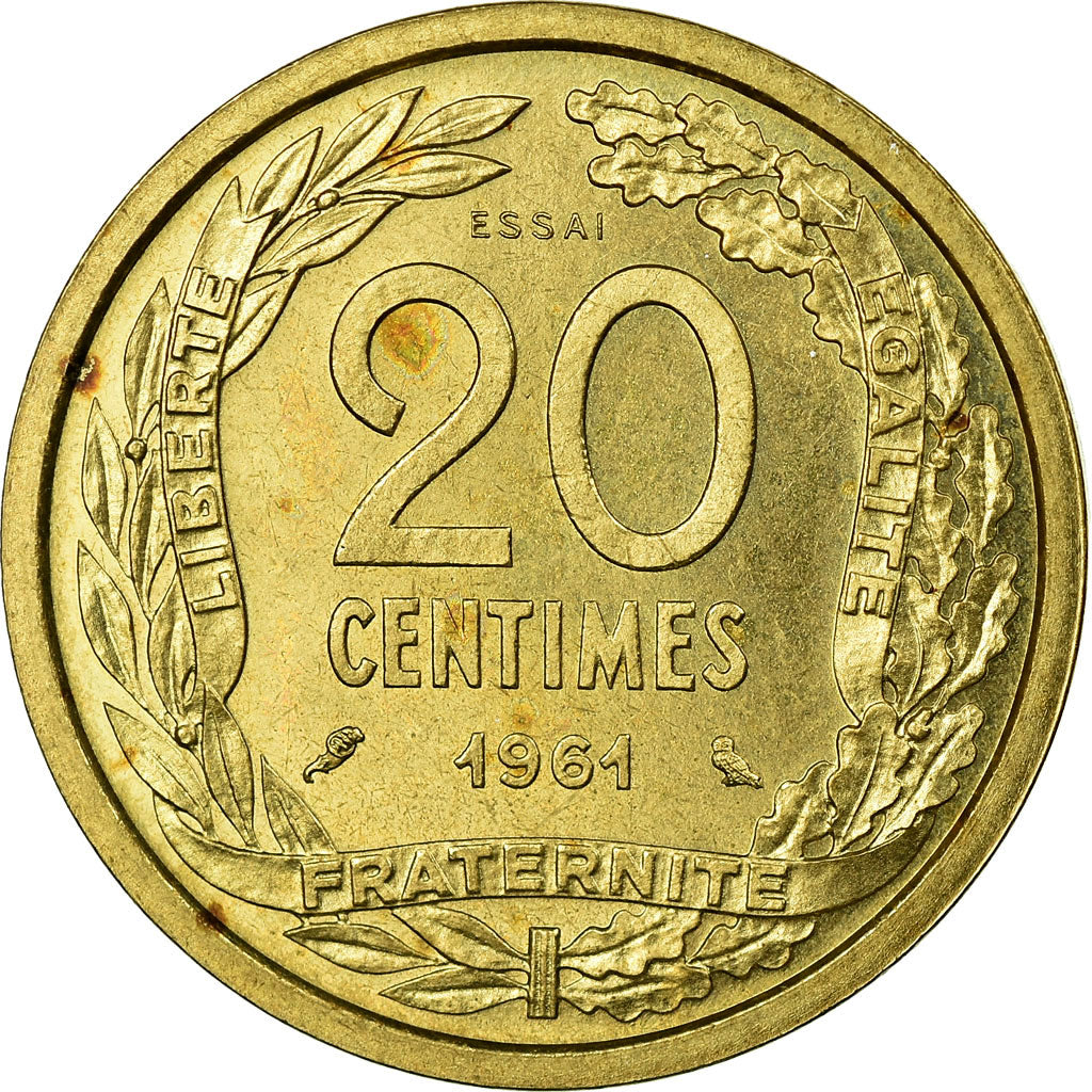 Moneda, Francia, 20 Centimes, 1961, SC, Aluminio - bronce, Gadoury:330