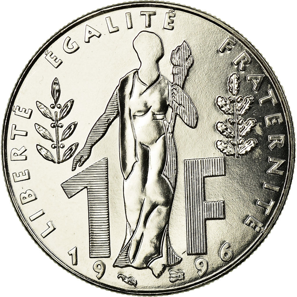 Coin, France, 1 Franc, 1996, MS(65-70), Nickel, Gadoury:481