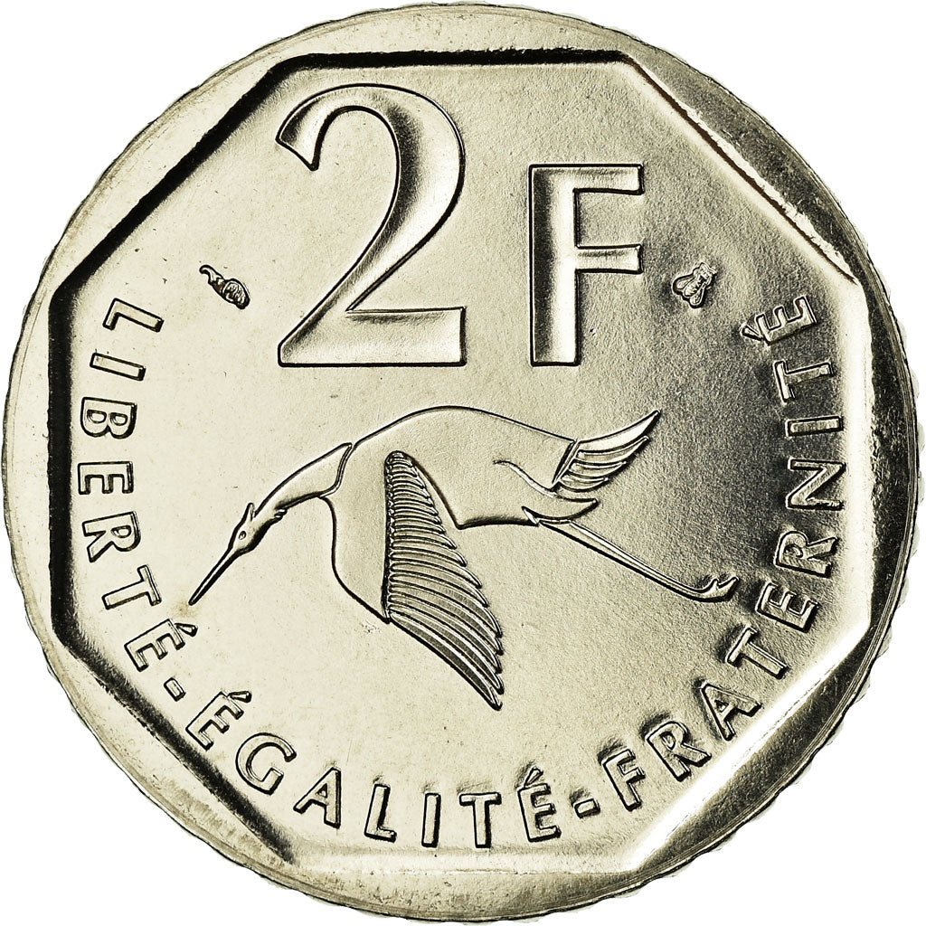 Coin, France, 2 Francs, 1997, MS(65-70), Nickel, Gadoury:550