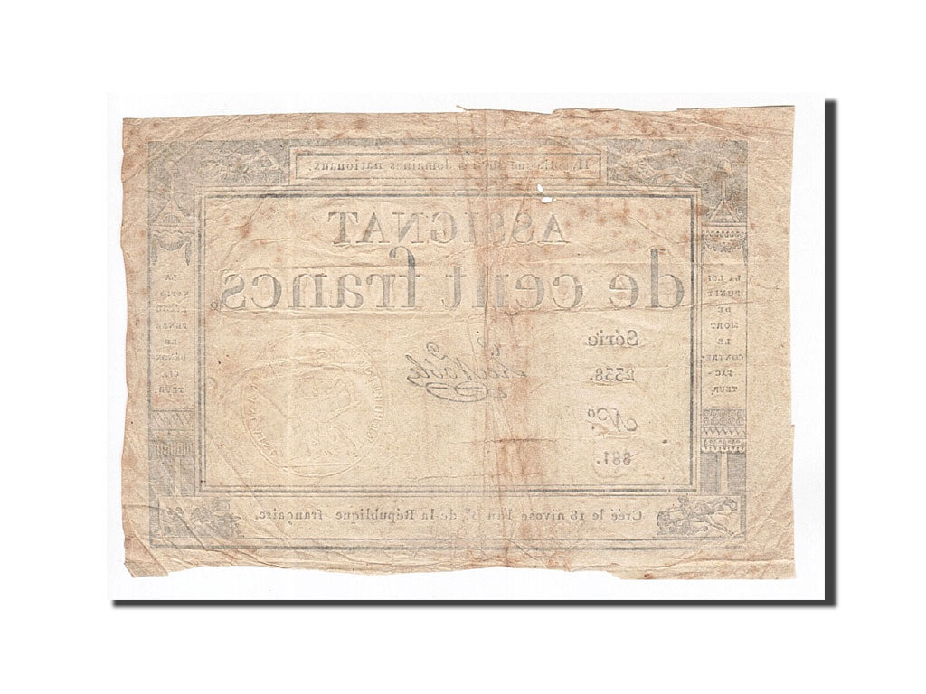 Banknote, France, 100 Francs, 1795, Le Noble, 1795-01-07, VF(30-35), KM:A78