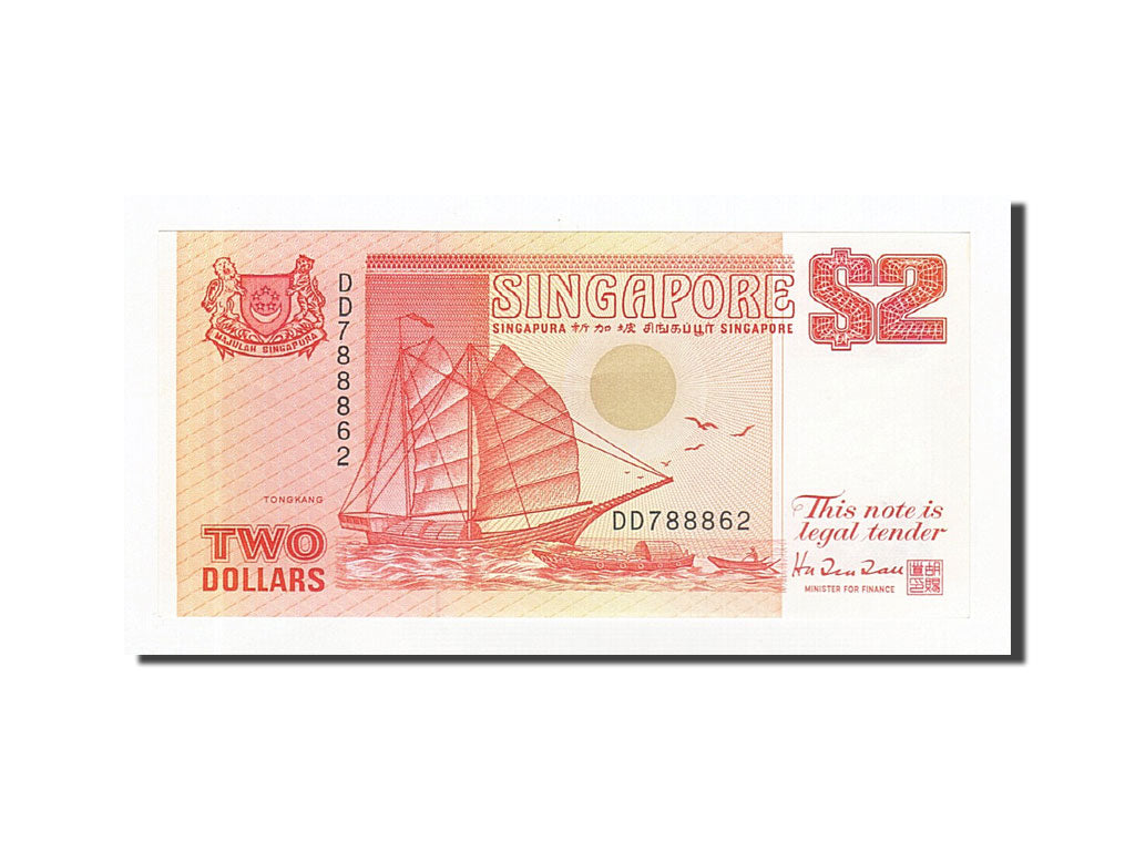 Banknote, Singapore, 2 Dollars, 1990, UNdated (1990), KM:27, UNC(65-70)