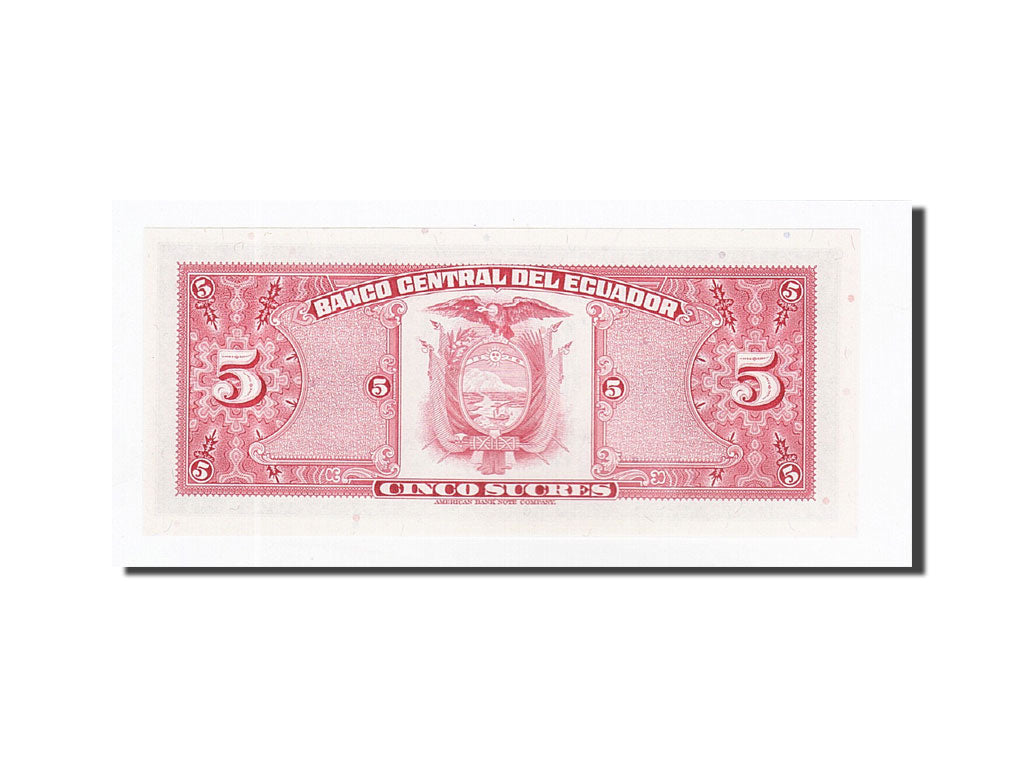 Banknote, Ecuador, 5 Sucres, 1982-08-20, KM:108b, UNC(65-70)
