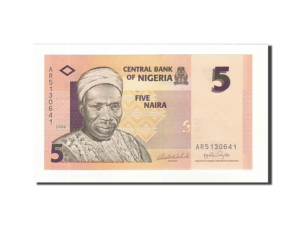 Banknote, Nigeria, 5 Naira, 2005-2006, 2006, KM:32a, UNC(65-70)
