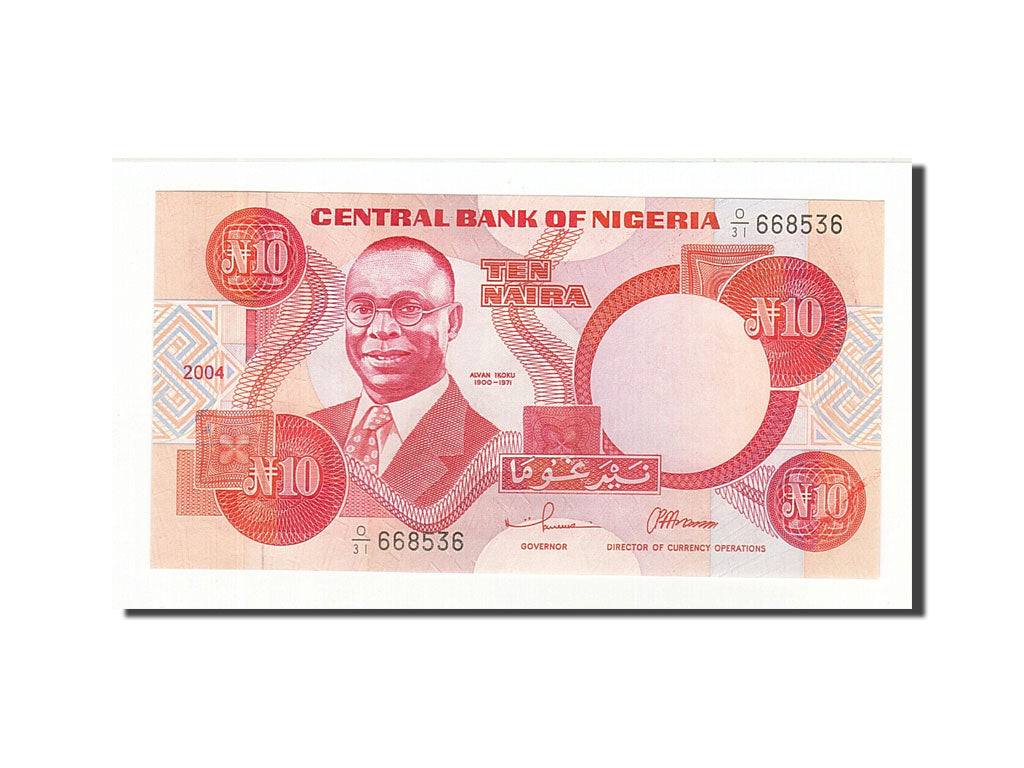 Banknote, Nigeria, 10 Naira, 2004, KM:25g, UNC(65-70)