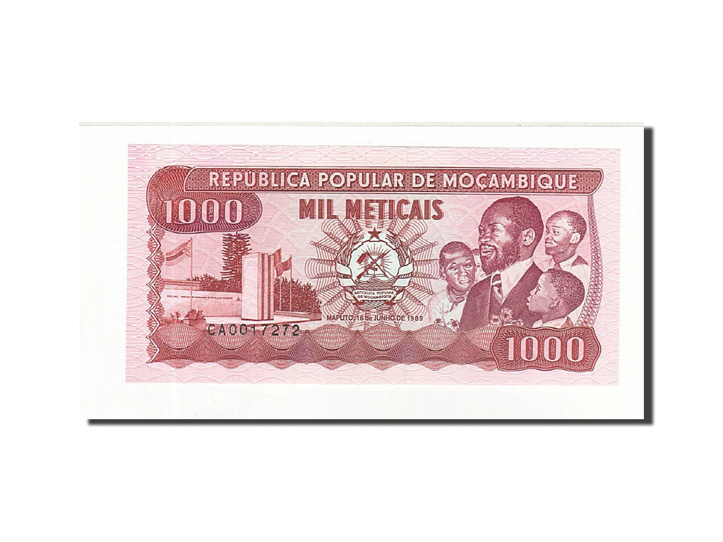 Biljet, Mozambique, 1000 Meticais, 1989-06-16, KM:132c, NIEUW