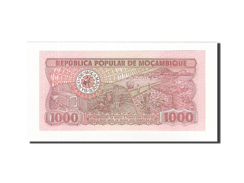 Biljet, Mozambique, 1000 Meticais, 1989-06-16, KM:132c, NIEUW