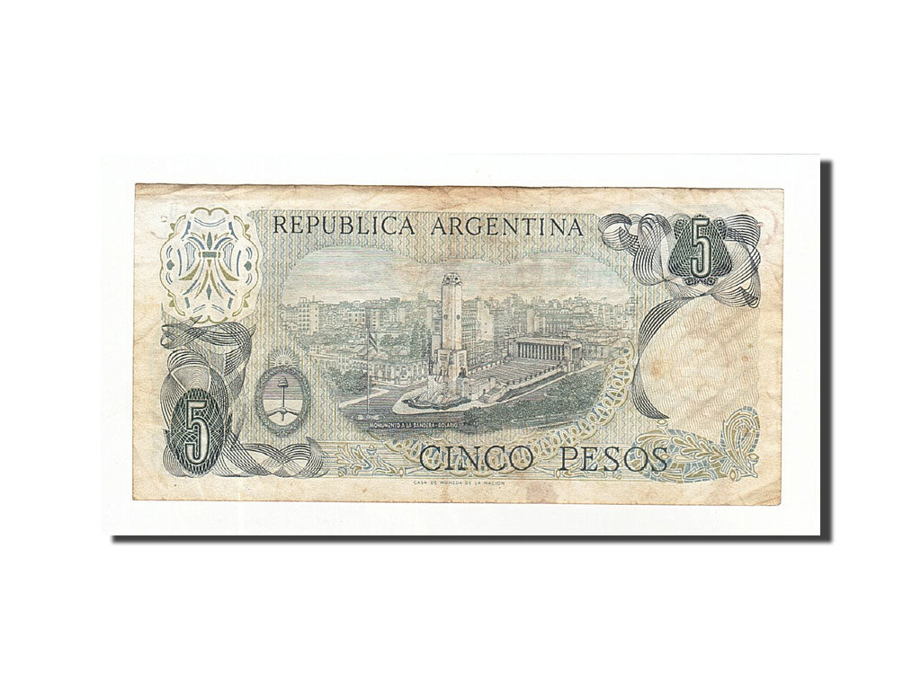 Banknote, Argentina, 5 Pesos, 1974-1976, UNDATED (1974-1976), KM:294, VF(20-25)