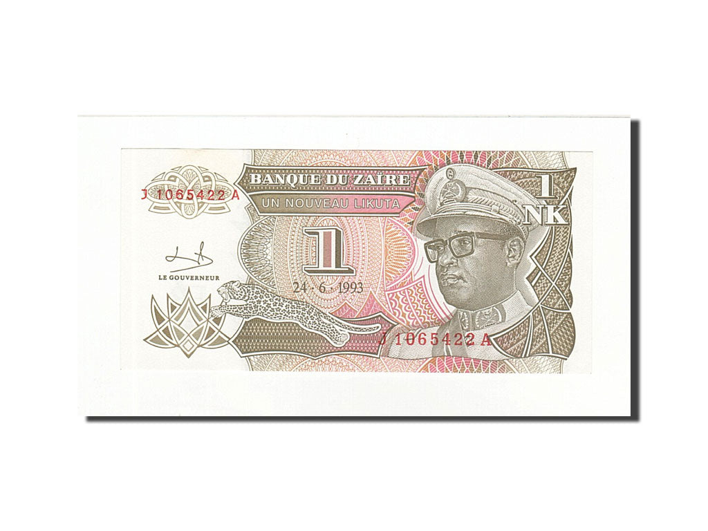 Banknote, Zaire, 1 Nouveau Zaïre, 1993-06-24, KM:52a, UNC(60-62)