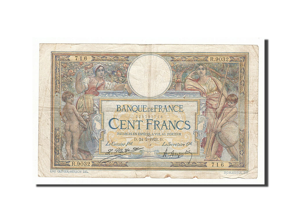 Banknote, France, 100 Francs, 1923-02-24, VF(20-25), Fayette:F23.16, KM:71c