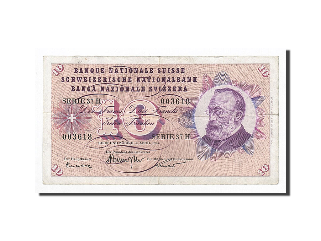 Banknote, Switzerland, 10 Franken, 1964-04-02, KM:45i, EF(40-45)