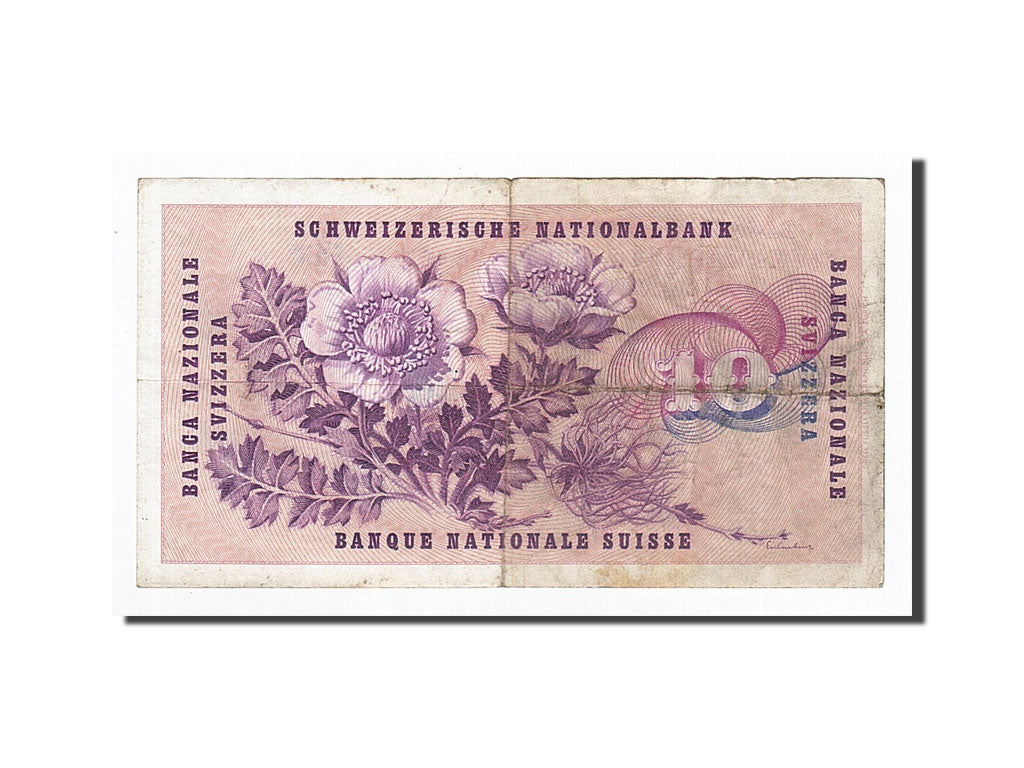 Banknote, Switzerland, 10 Franken, 1965-12-23, KM:45k, VF(20-25)