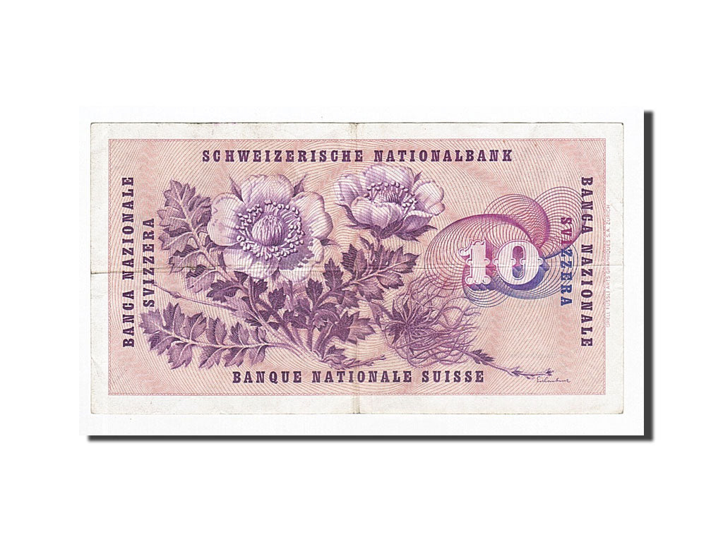 Banknote, Switzerland, 10 Franken, 1965-12-23, KM:45k, EF(40-45)