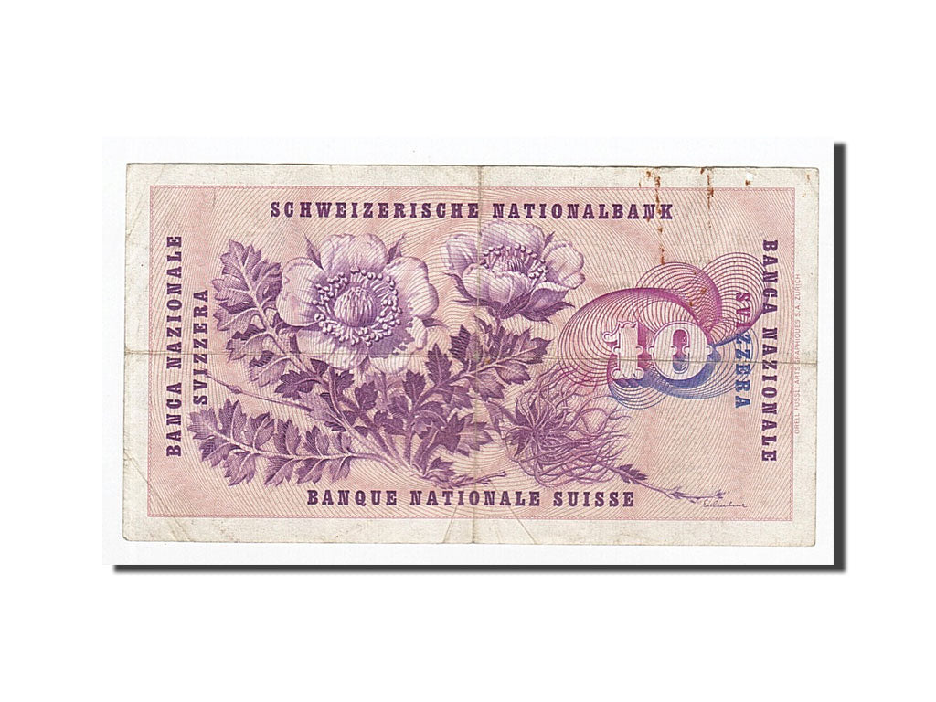 Banknote, Switzerland, 10 Franken, 1963-03-28, KM:45h, VF(30-35)