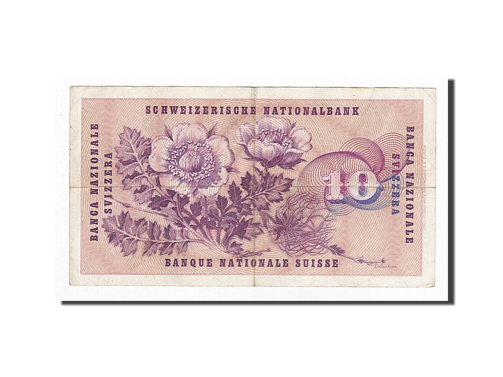 Banknote, Switzerland, 10 Franken, 1955-10-20, KM:45b, VF(30-35)