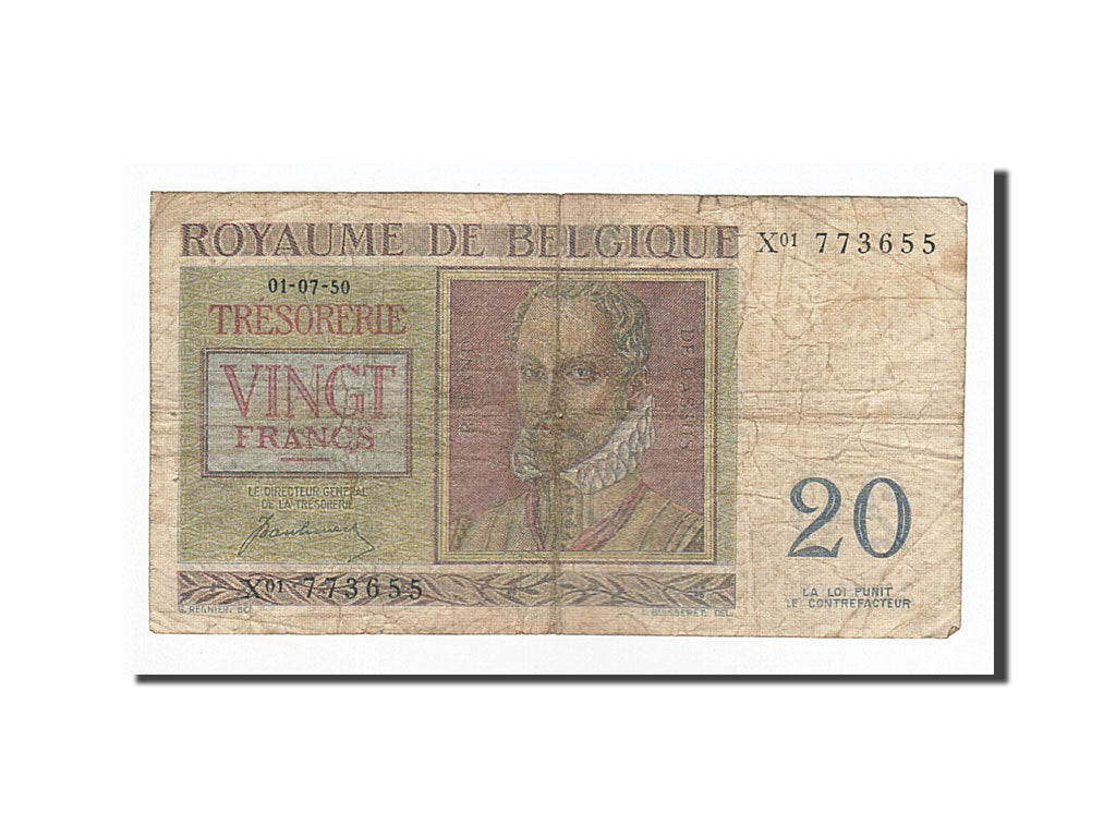Biljet, België, 20 Francs, 1950-07-01, KM:132a, TB