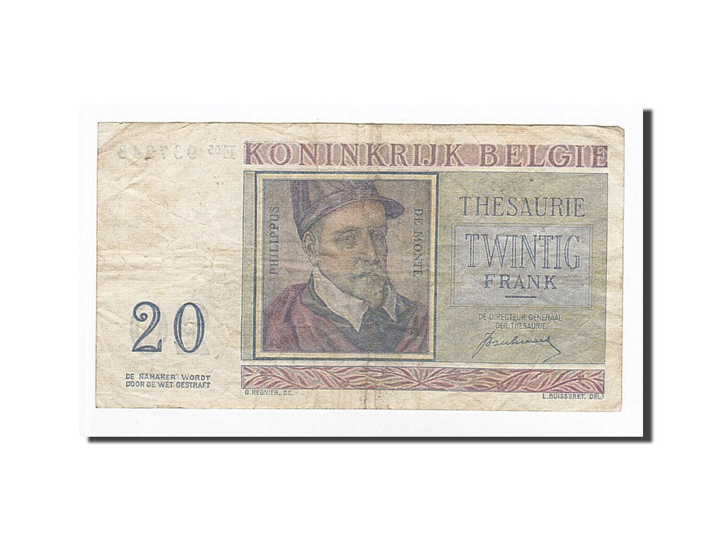 Banknote, Belgium, 20 Francs, 1950-07-01, KM:132a, EF(40-45)