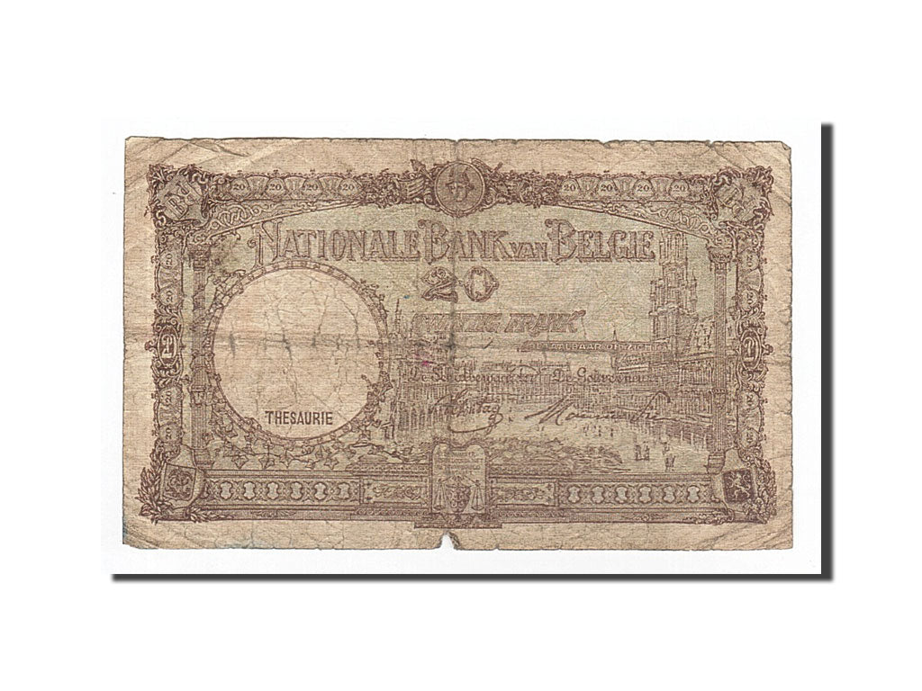 Banknote, Belgium, 20 Francs, 1945, 1945-04-20, KM:111, VG(8-10)