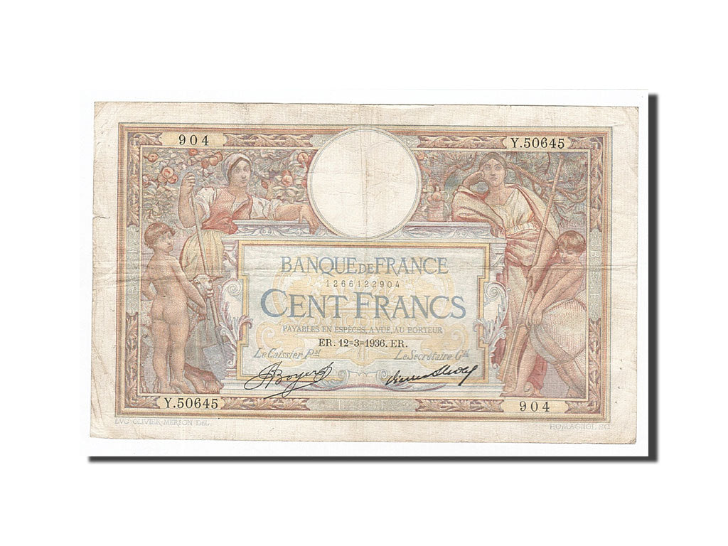 Billet, France, 100 Francs, 1936-03-12, TB+, Fayette:24.15, KM:78c