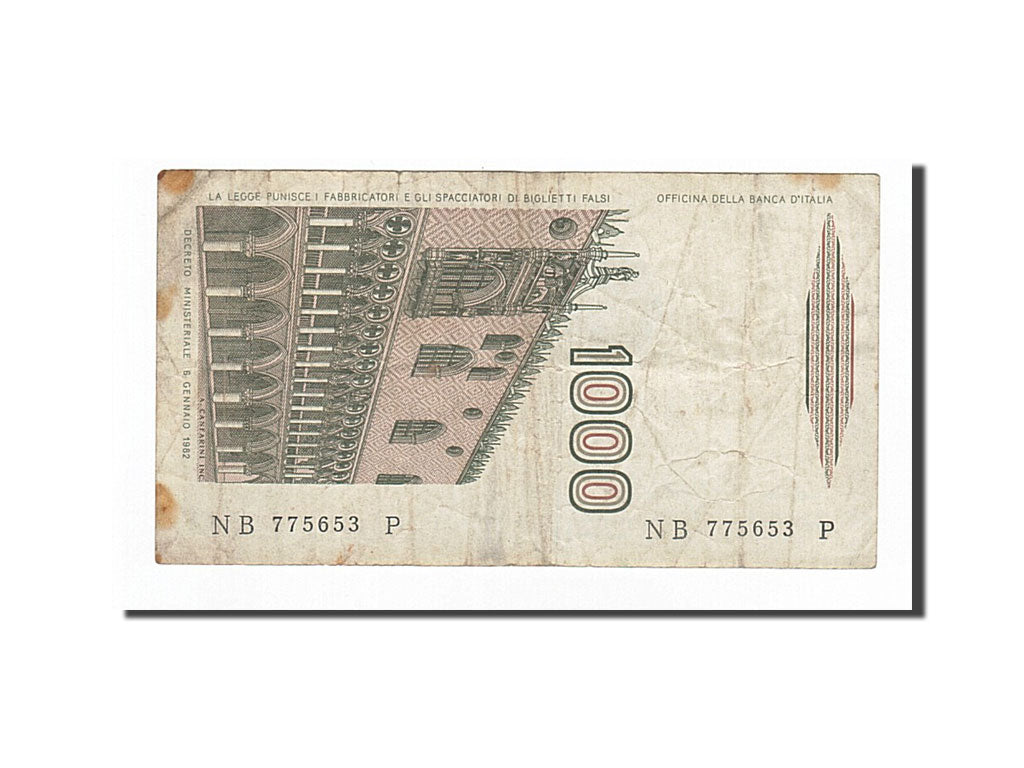 Banconote, Italia, 1000 Lire, KM:109a, 1982-01-06, MB+
