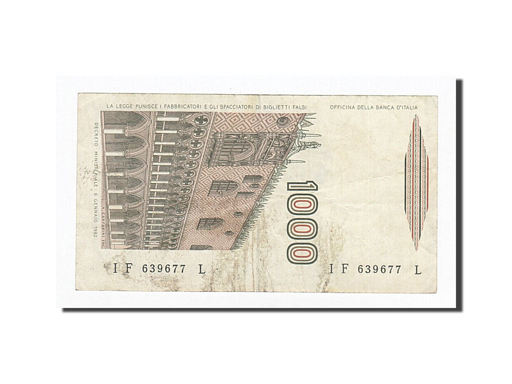 Banconote, Italia, 1000 Lire, KM:109b, 1982-01-06, BB