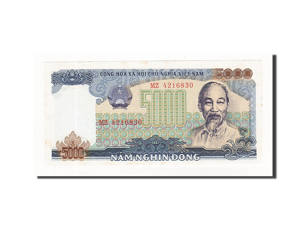 Biljet, Viëtnam, 5000 D<ox>ng, 1987, KM:104a, NIEUW