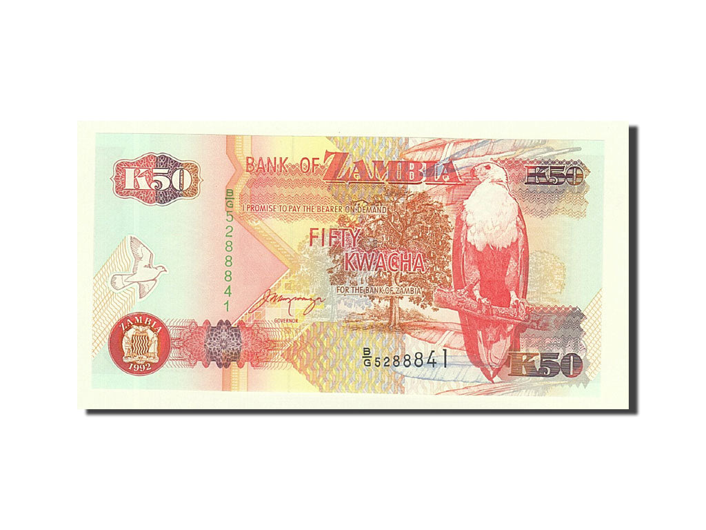 Banknote, Zambia, 50 Kwacha, 1992, KM:37b, UNC(65-70)