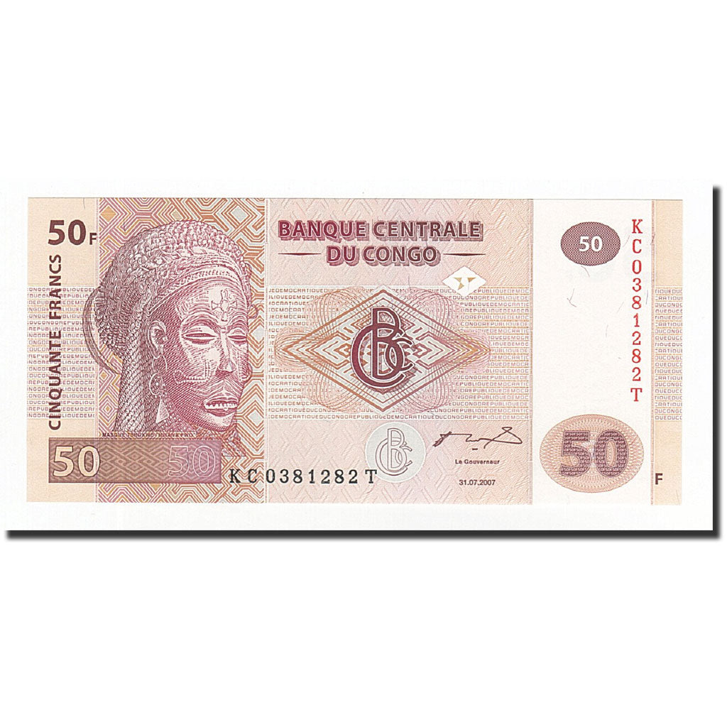 Geldschein, Congo Democratic Republic, 50 Francs, 2007-07-31, KM:97a, UNZ