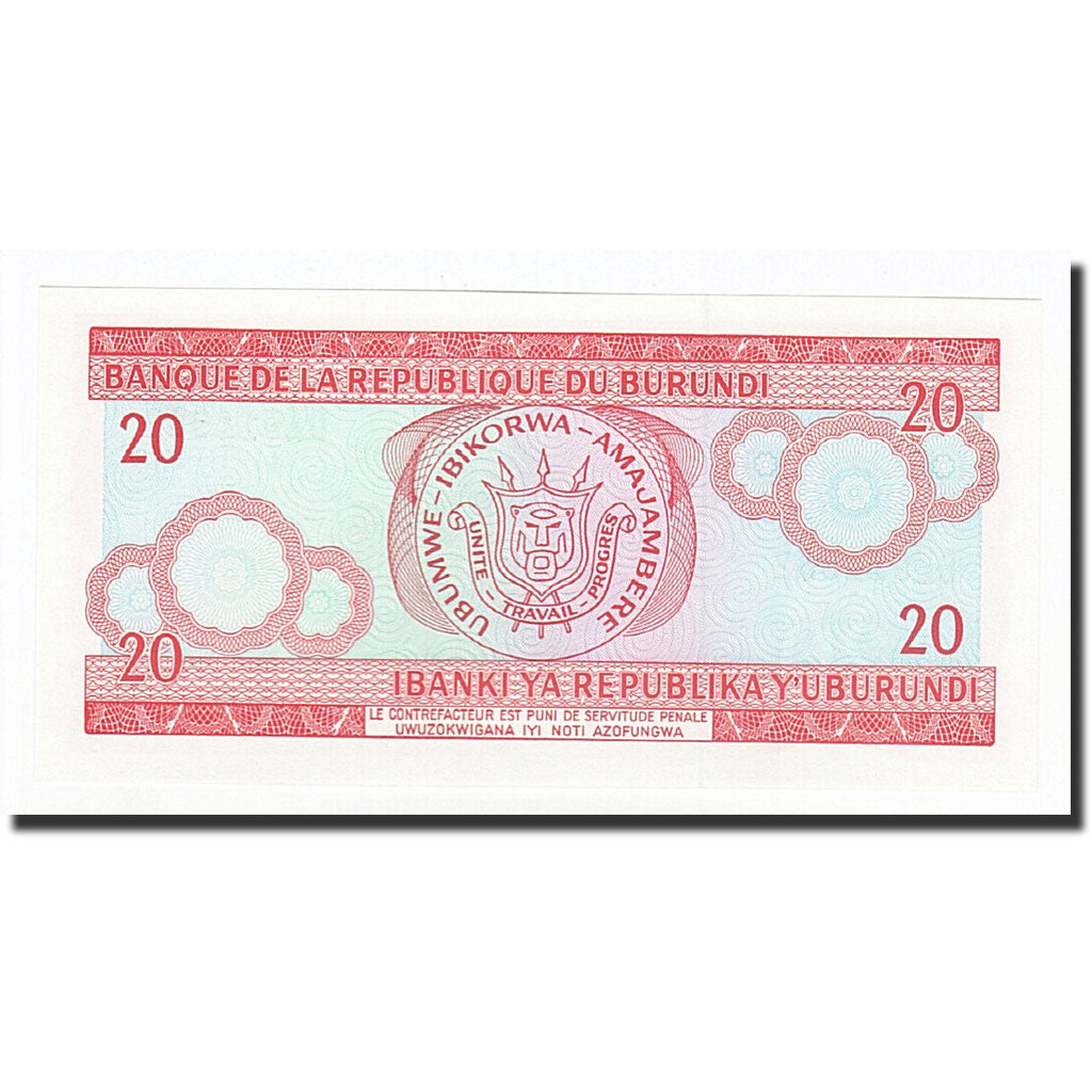 Billete, 20 Francs, Burundi, KM:27d, 2007-11-01, UNC