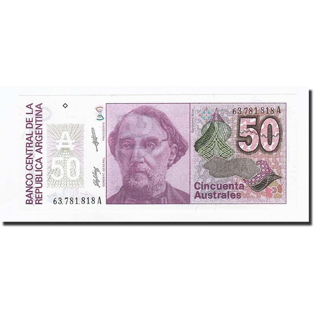 Banknote, Argentina, 50 Australes, 1986-1989, KM:326a, UNC(65-70)