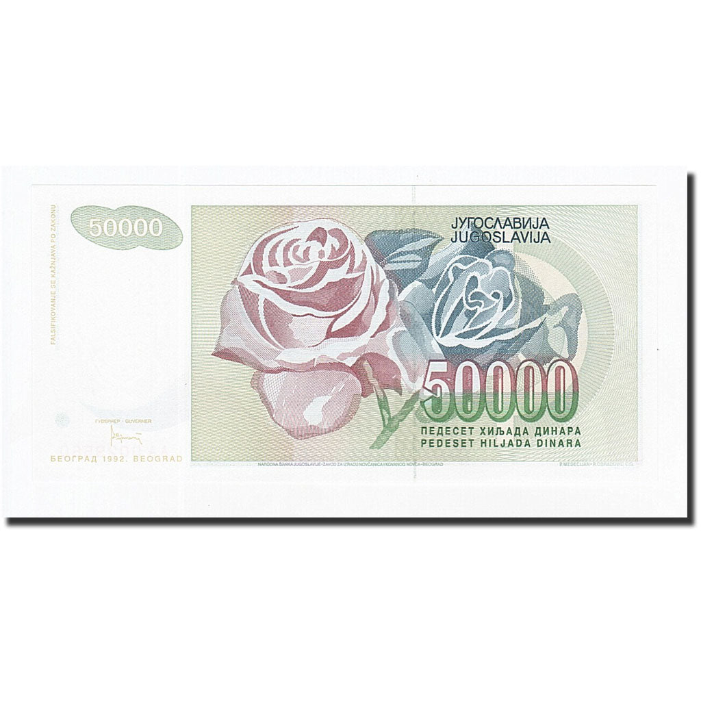 Banknote, Yugoslavia, 50,000 Dinara, 1992, KM:117, UNC(65-70)