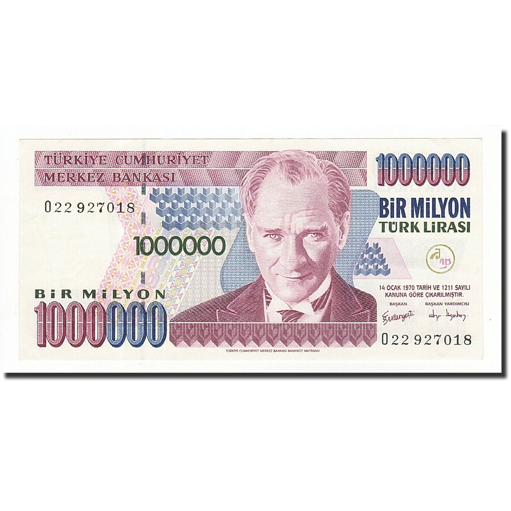 Banknote, Turkey, 1,000,000 Lira, 1995, Undated, KM:209, UNC(64)