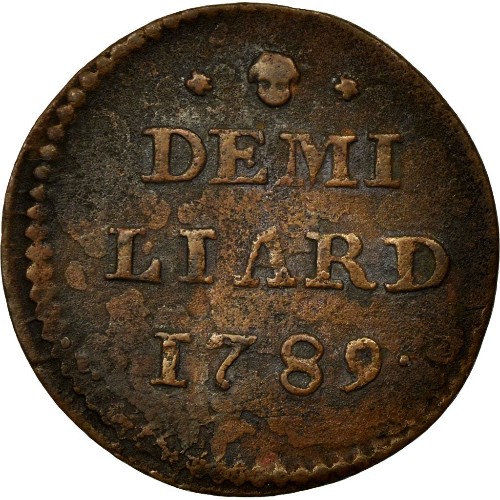 Coin, Luxembourg, Joseph II, 1/2 Liard, 1789, Brussels, EF(40-45), Copper, KM:10