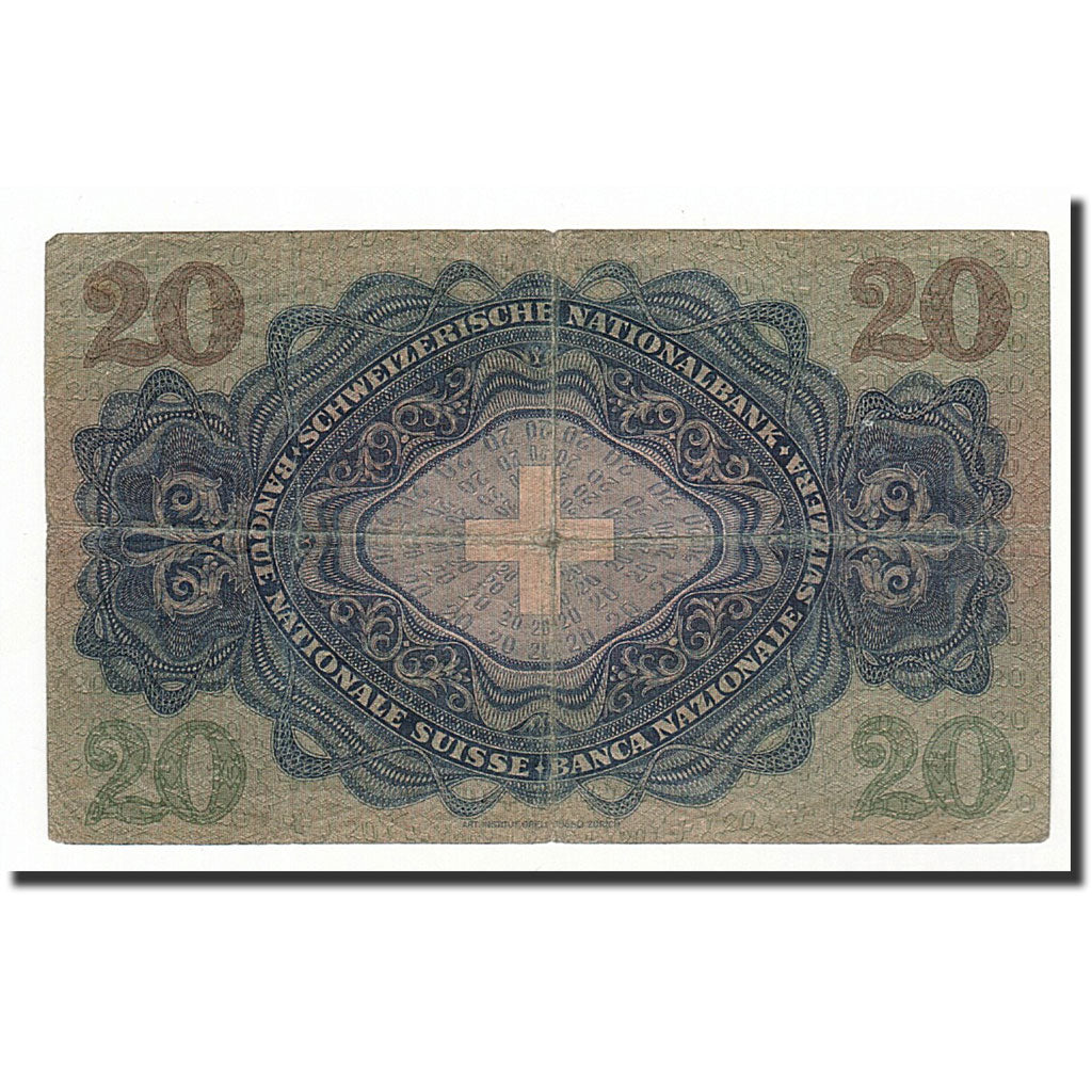 Banconote, Svizzera, 20 Franken, 1929-52, KM:39l, 1942-12-04, B