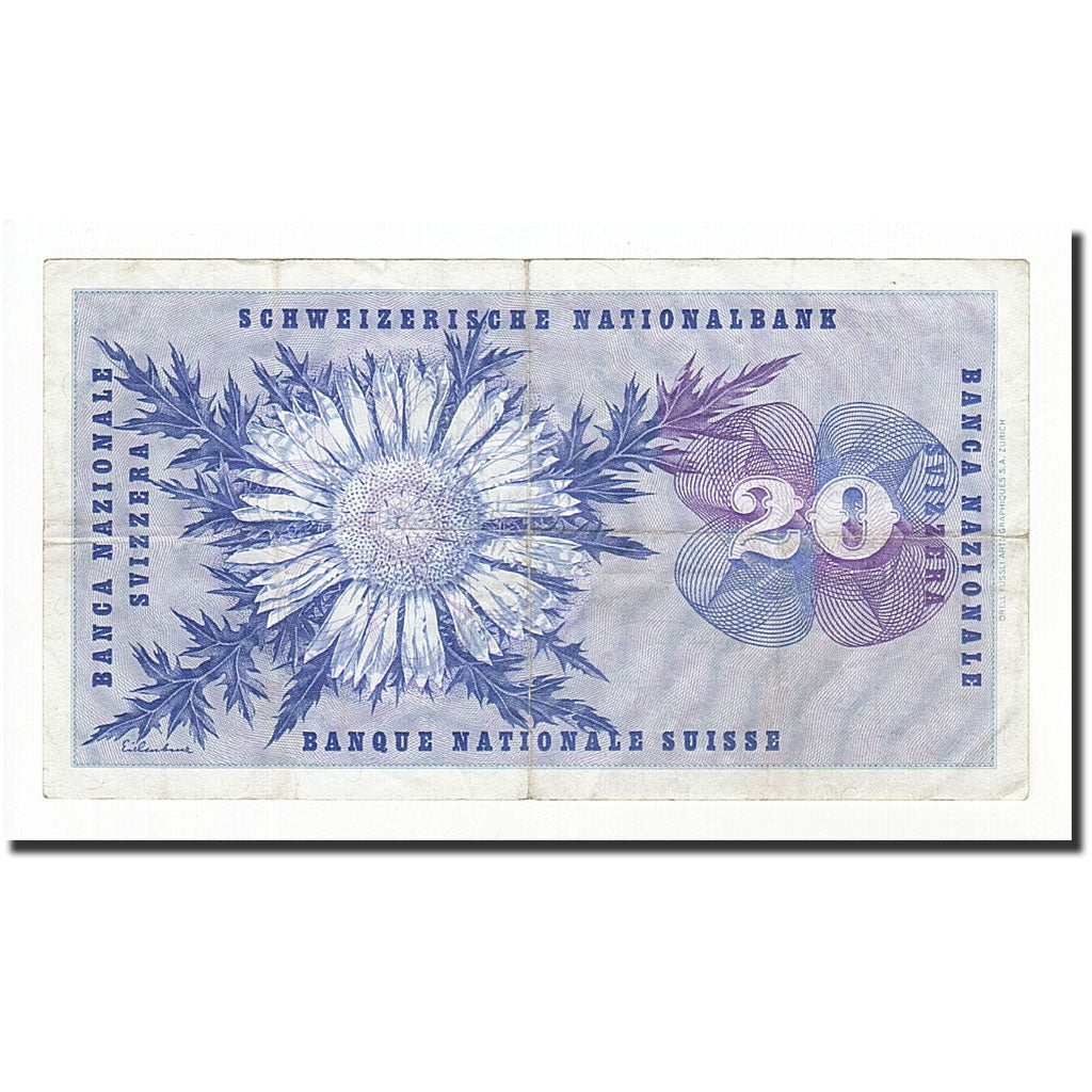 Banconote, Svizzera, 20 Franken, 1954-1976, KM:46v, 1973-03-07, BB