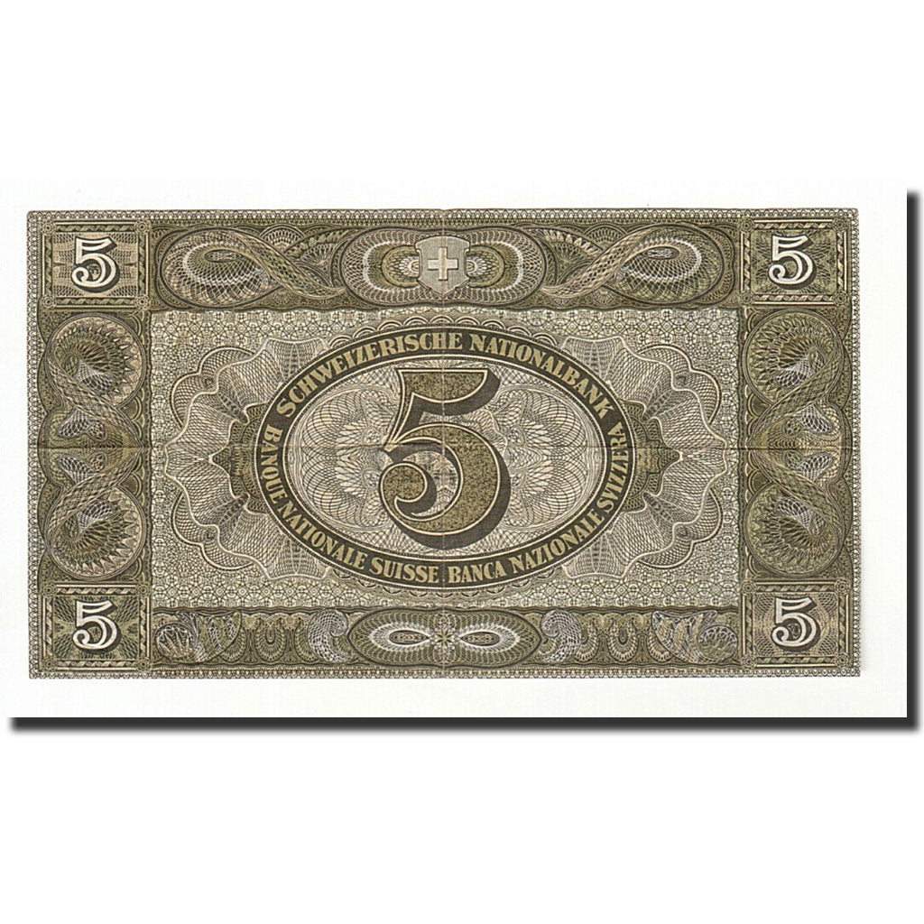 Banconote, Svizzera, 5 Franken, 1913-53, KM:11o, 1951-02-22, SPL-