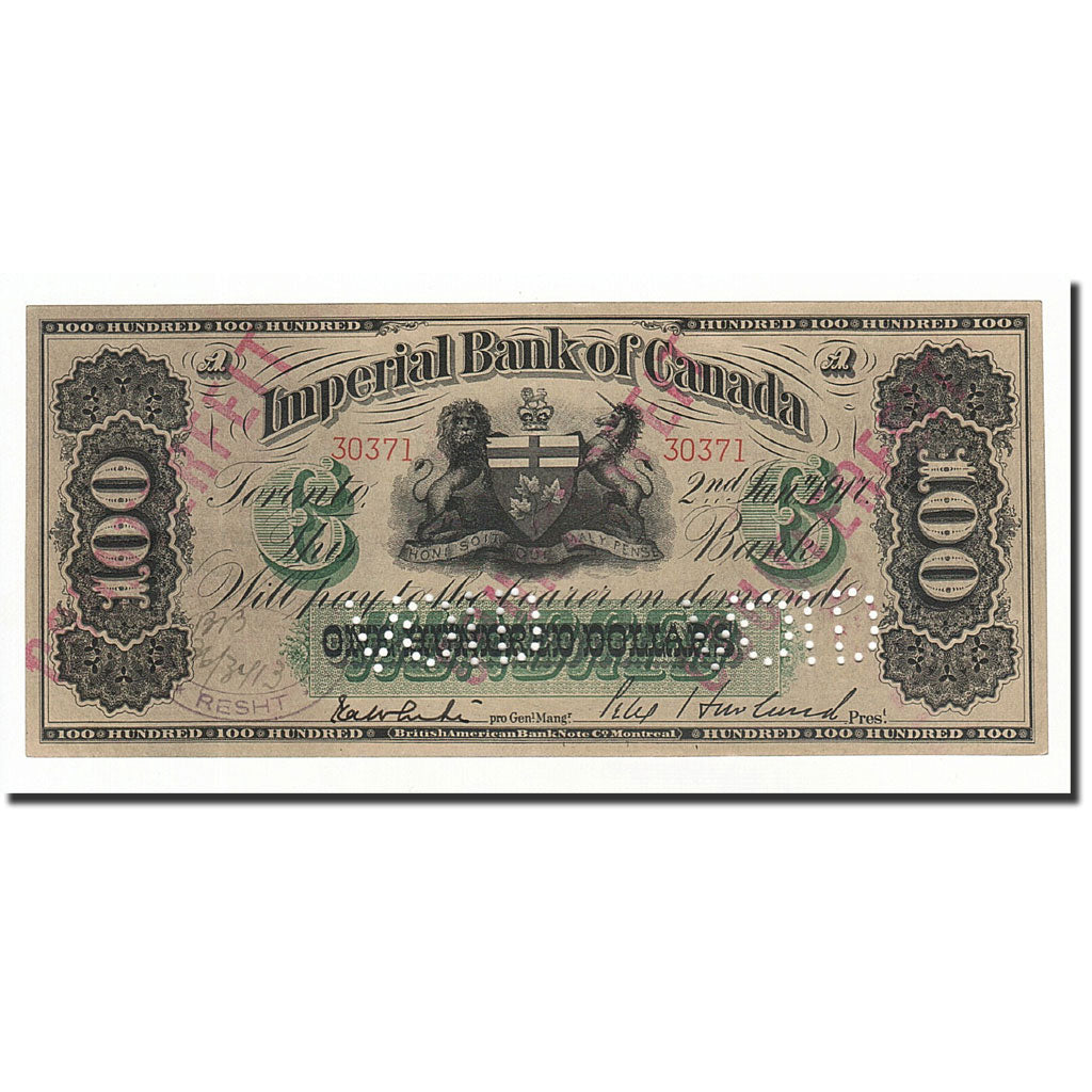 Canada, 100 Dollars, 1917-01-02, AU 58, PMG