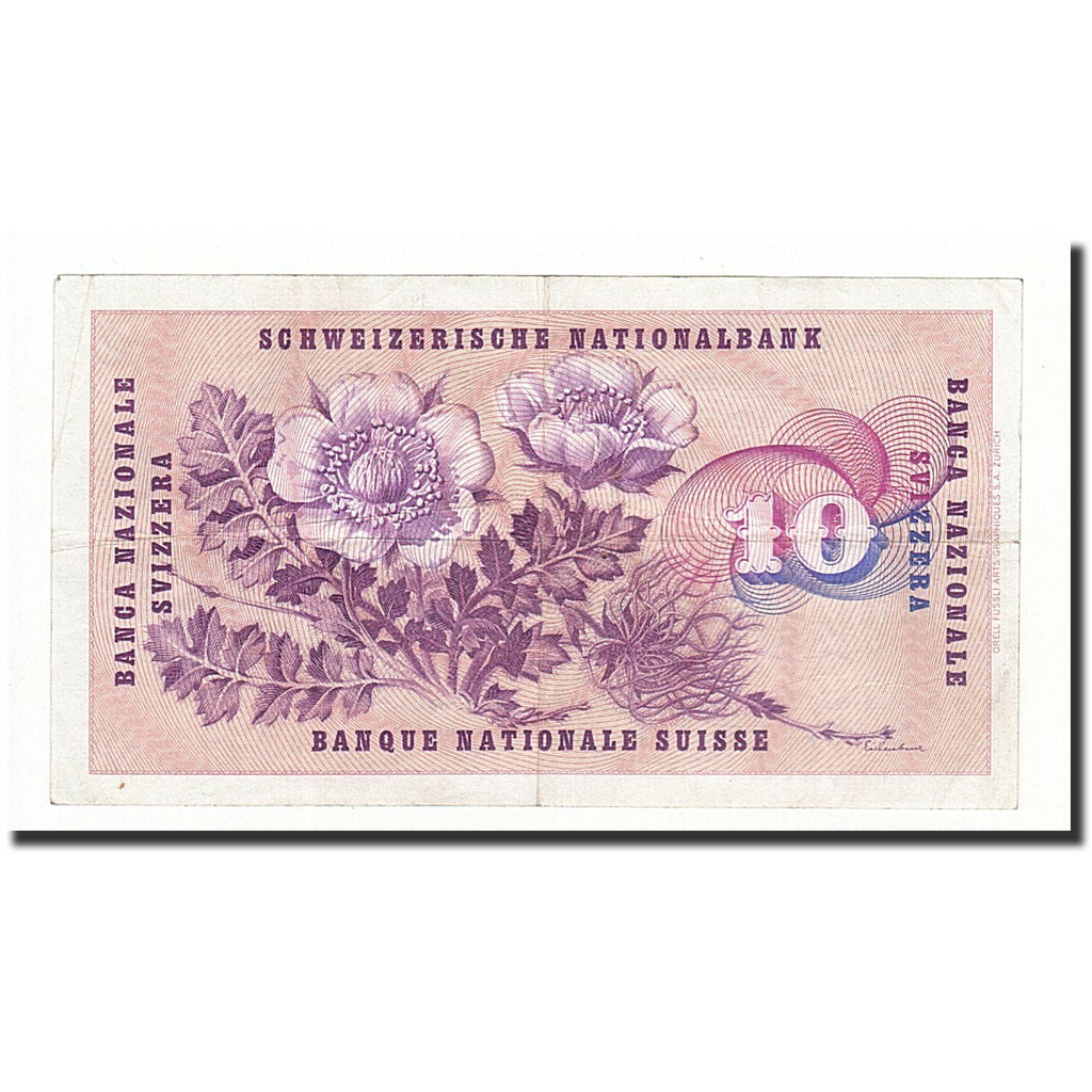 Banknote, Switzerland, 10 Franken, 1961, 1961-10-26, KM:45g, VF(20-25)
