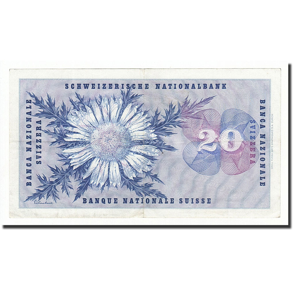 Banknote, Switzerland, 20 Franken, 1958, 1958-12-18, KM:46f, VF(20-25)