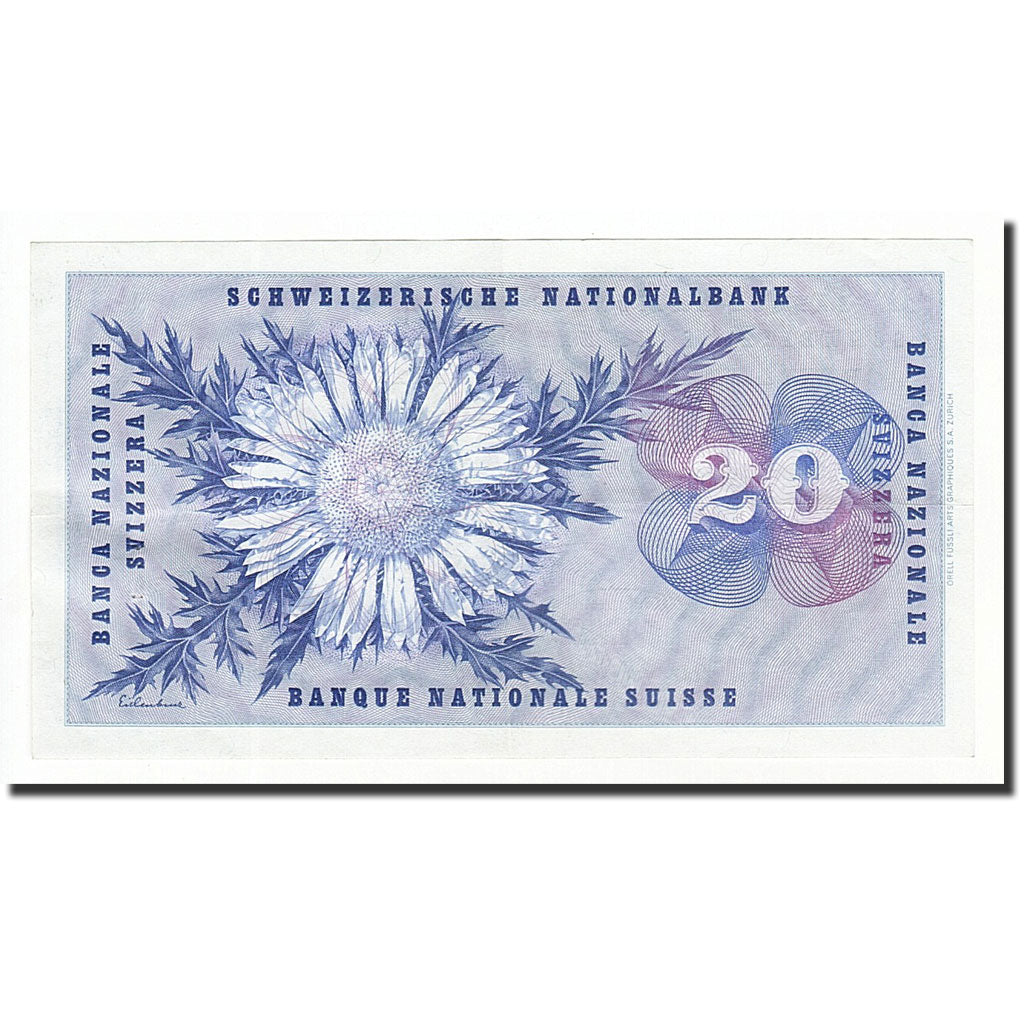 Geldschein, Schweiz, 20 Franken, 1963, 1963-03-28, KM:46j, SS