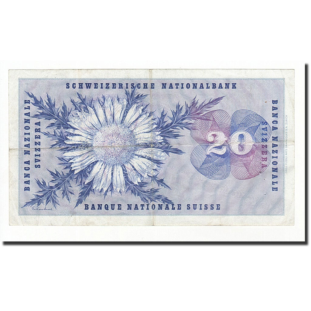 Banknote, Switzerland, 20 Franken, 1963, 1963-03-28, KM:46j, VF(20-25)