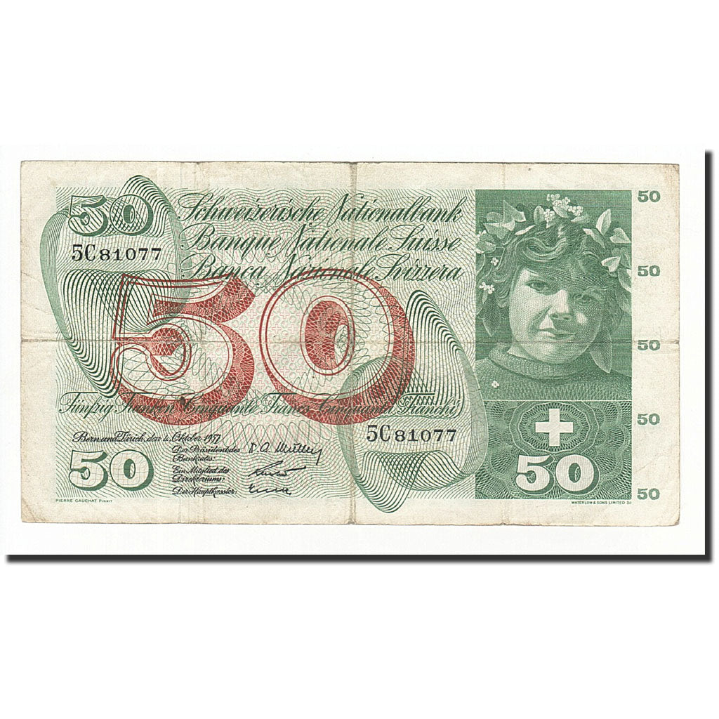 Banconote, Svizzera, 50 Franken, KM:47b, 1957-10-04, B