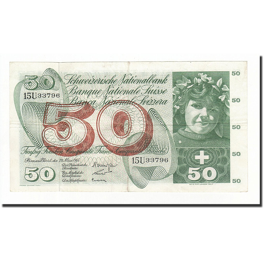 Geldschein, Schweiz, 50 Franken, 1963-03-28, KM:48c, S+