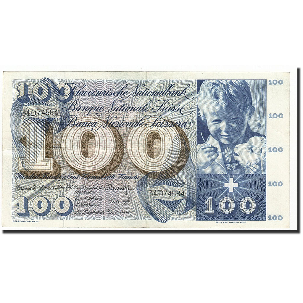 Suiza, 100 Franken, 1956-10-25, BC+