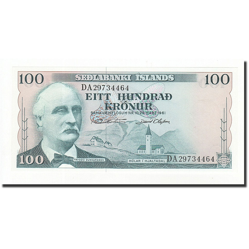 Geldschein, Iceland, 100 Kronur, 1961-03-29, KM:44a, UNZ