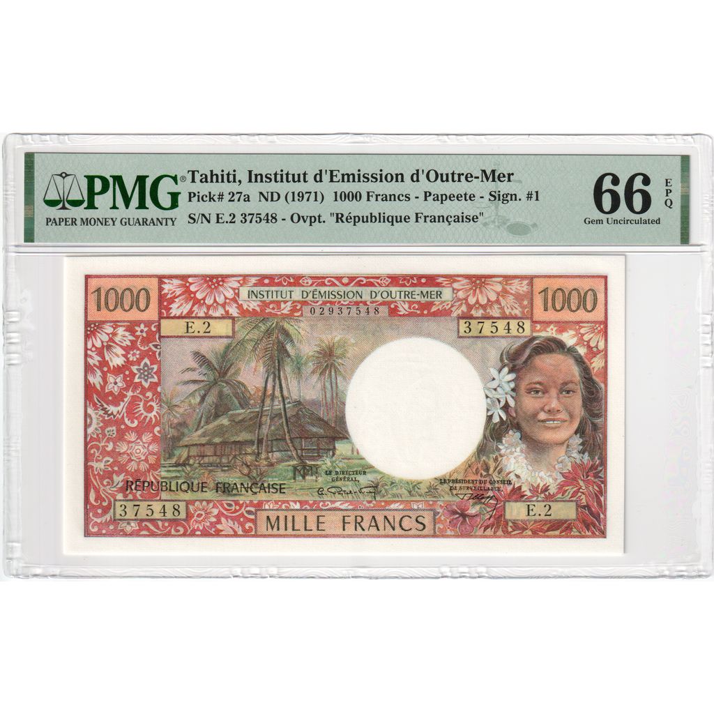 Tahití, 1000 Francs, Undated (1971), UNC