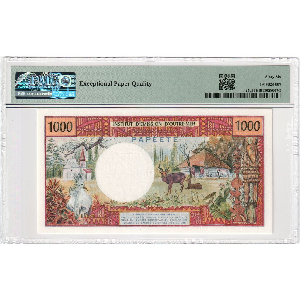 Tahití, 1000 Francs, Undated (1971), UNC