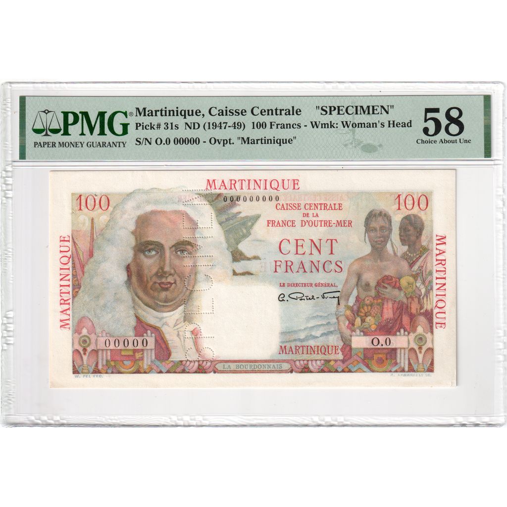 Martinique, 100 Francs, O.0, UNC(60-62)
