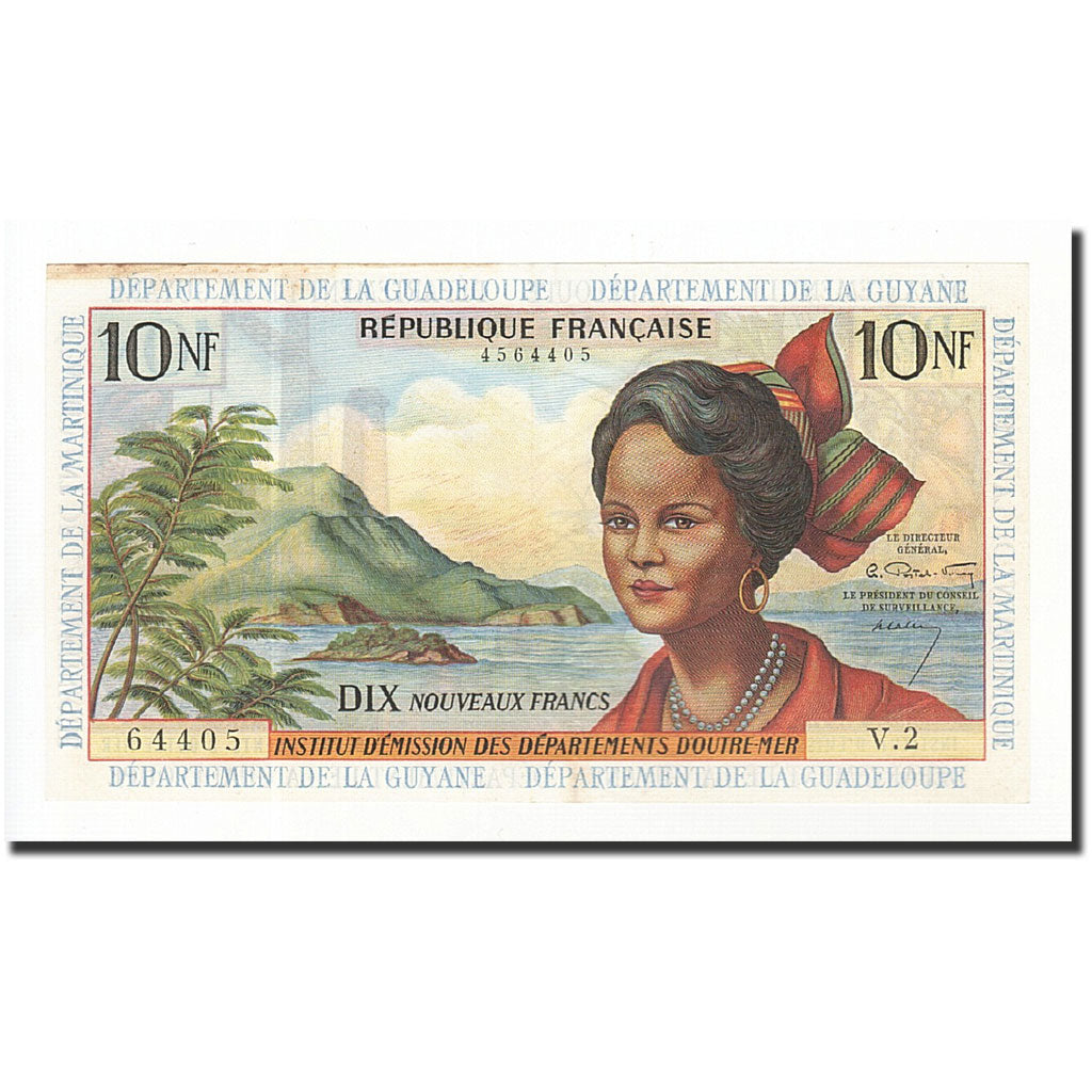 Banknote, French Antilles, 10 Nouveaux Francs, 1963, AU(55-58), KM:5a